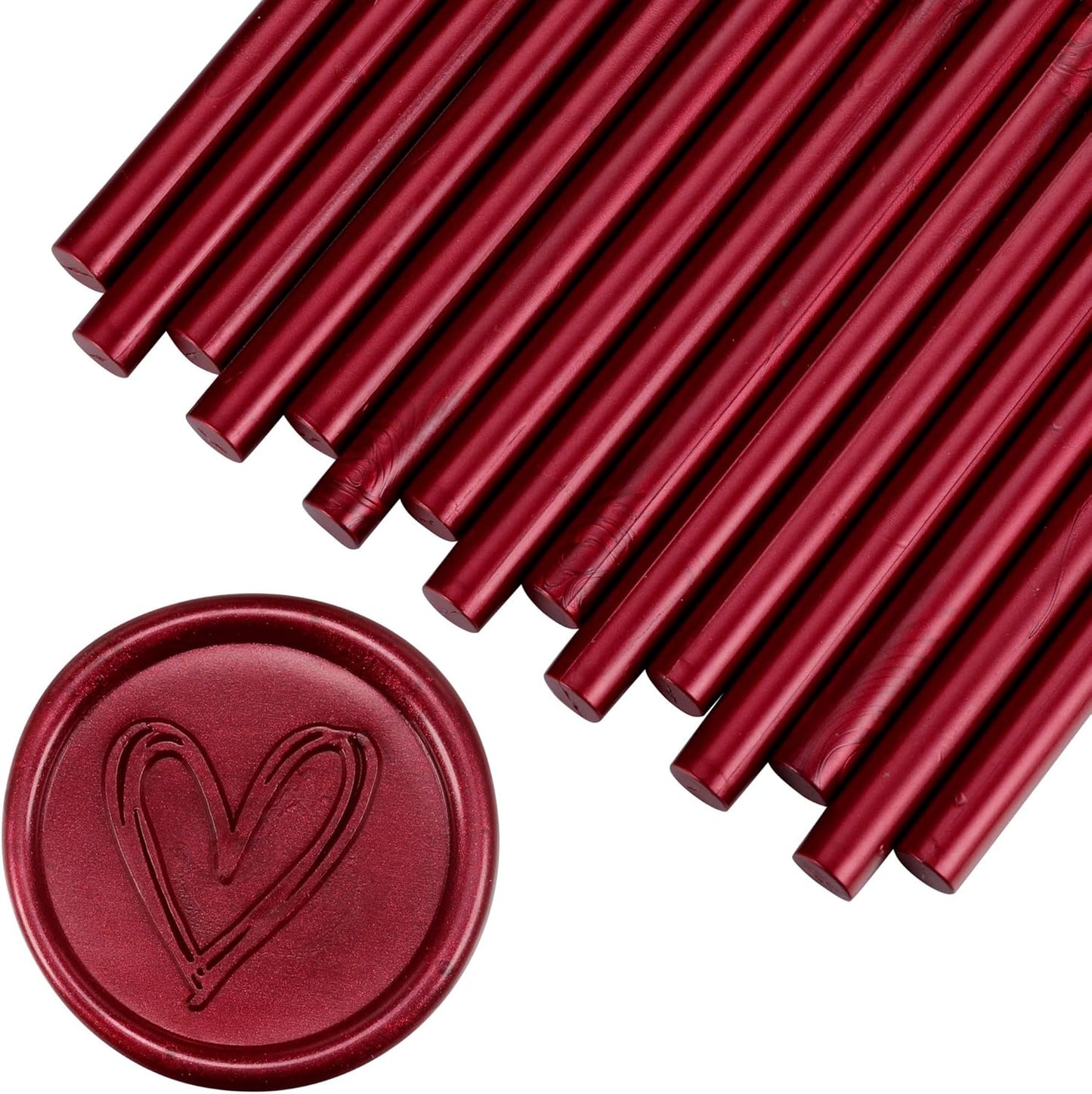 Yoption 15 Pieces Burgundy Glue Gun Sealing Wax Sticks for Wax Seal Stamp, Great for Wedding Invitations, Envelopes, Cards, Christmas Gift Ideas, Wine Packages
