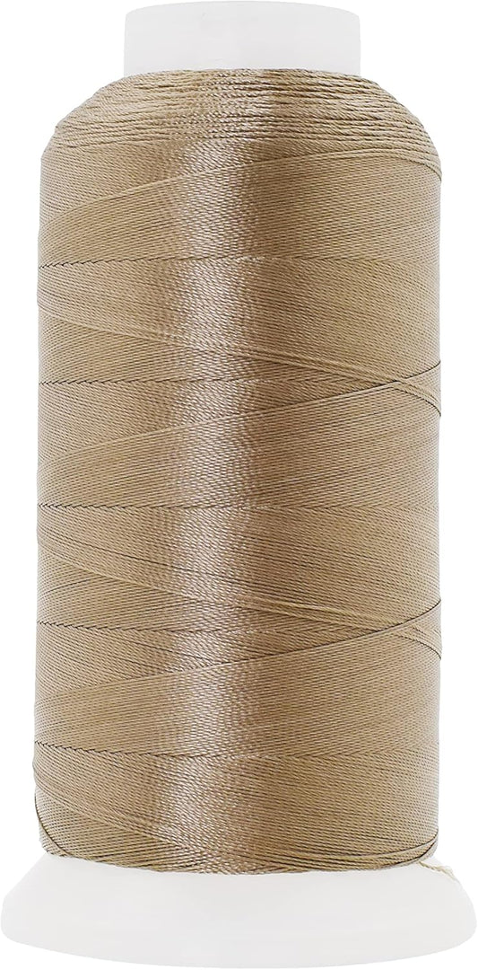Mandala Crafts Khaki Heavy Duty Thread -1500 Yds Tex 70 Thread for Sewing Drapery Jeans Leather Hair - Bonded Polyester Thread Outdoor Marine Upholstery Threads