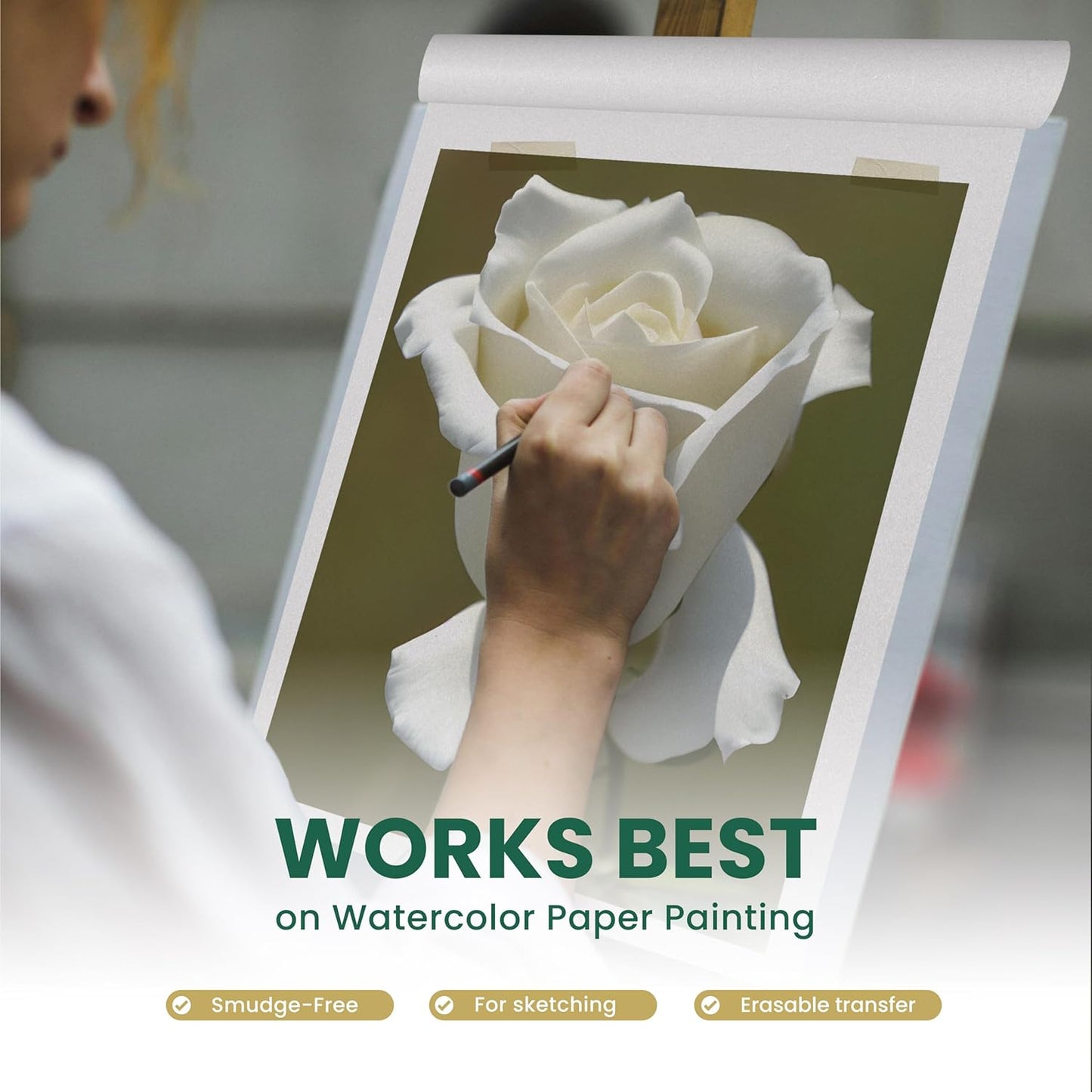 MyArtscape Graphite Transfer Paper Roll – 17" x 30ft Large Tracing Paper – Wax-Free Carbon Paper for Tracing on Canvas, Paper & Wood – Erasable Carbon Transfer Paper for Drawing & Sketching