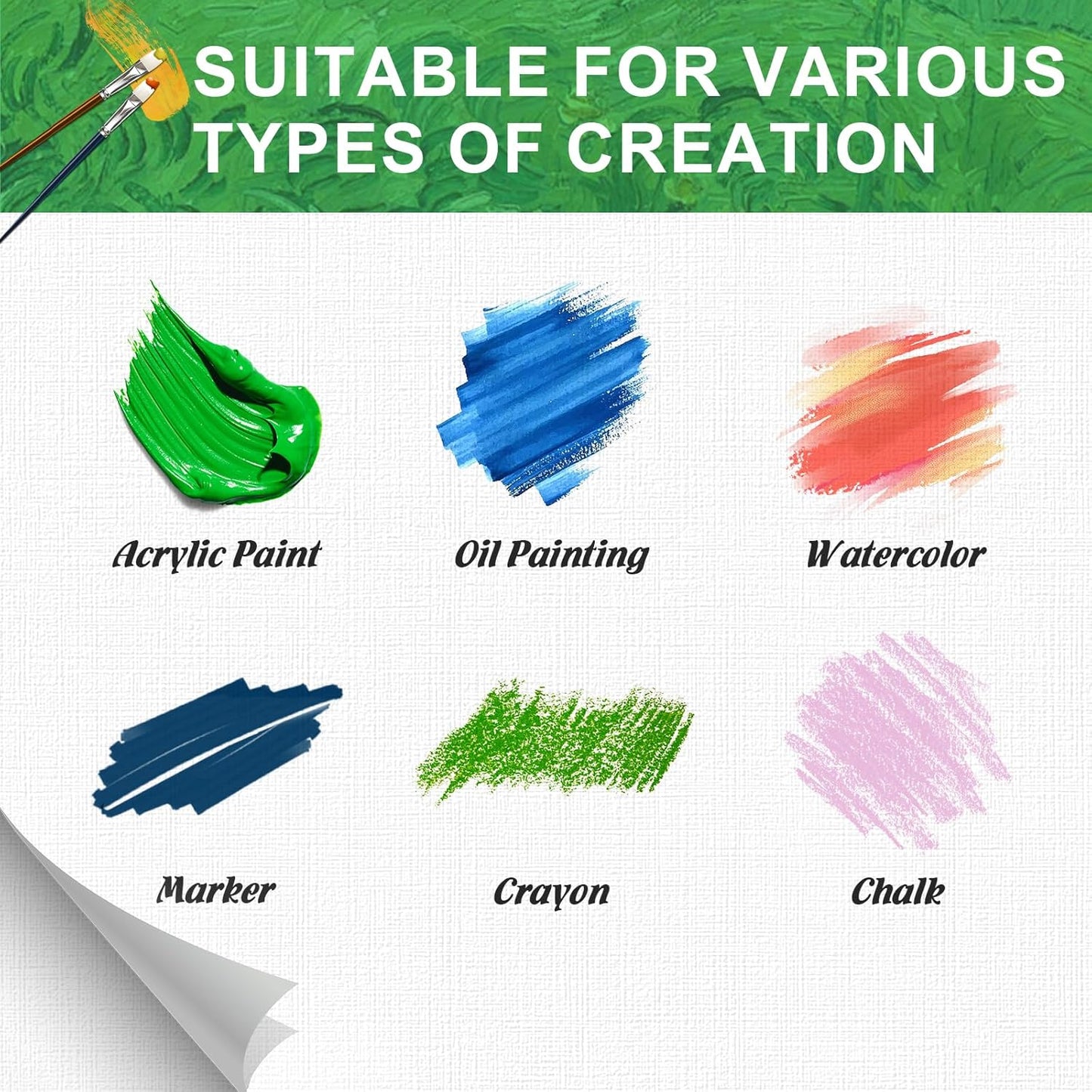 Canvases for Painting 11x14 Inch, 12 Pack Blank Painting Canvas Boards for Painting Supplies-100% Cotton Canvas Panels Acid-Free Primed for Oil Paint,Watercolor, Acrylic Paint, Gouache and Tempera.