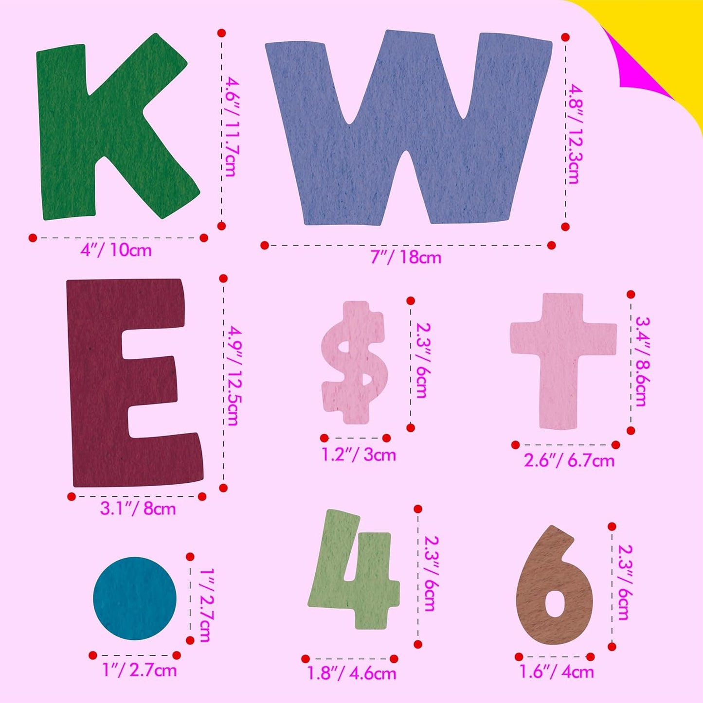 288 PCS Alphabet Combo Set, Large Size Letters Uppercase/Lowercase Letters, Numbers & Punctuation, Accents Cutouts for Classroom Home School Room Chalkboard Bulletin Board