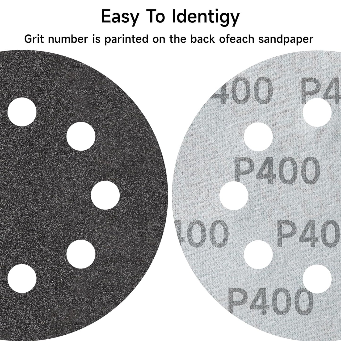 80PCS 5 inch Wet Dry Sanding Discs, Silicon Carbide Orbital Sander Hook and Loop Sandpaper 320 400 600 800 1000 1200 1500 2000 Grit, Best for Metal, Automotive Sanding