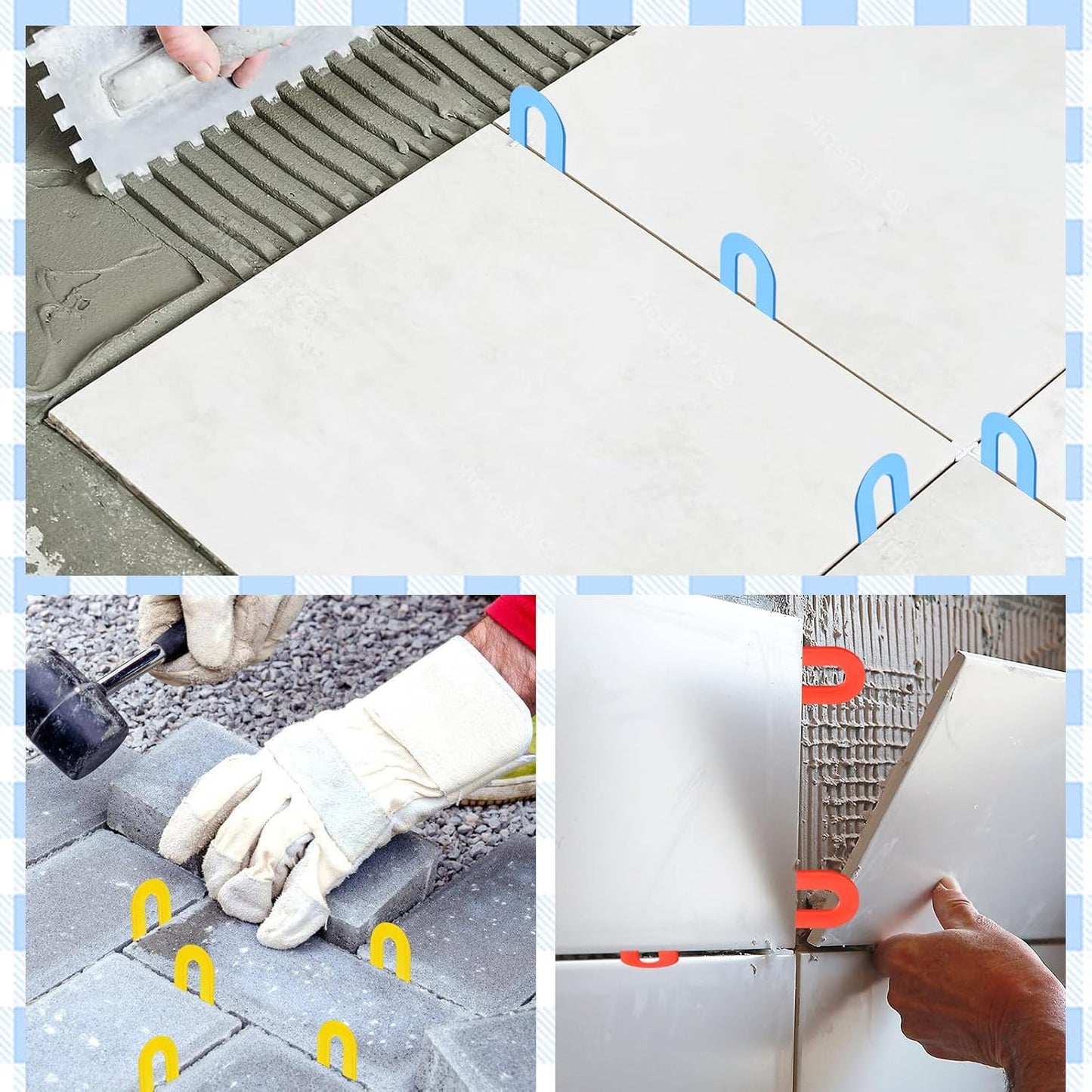 Horseshoe Shim Tile Spacers 1/16 Inch Tile Spacers U Shape Plastic Shims for Tile Leveler Spacers (1/16 Yellow 1000 pieces)