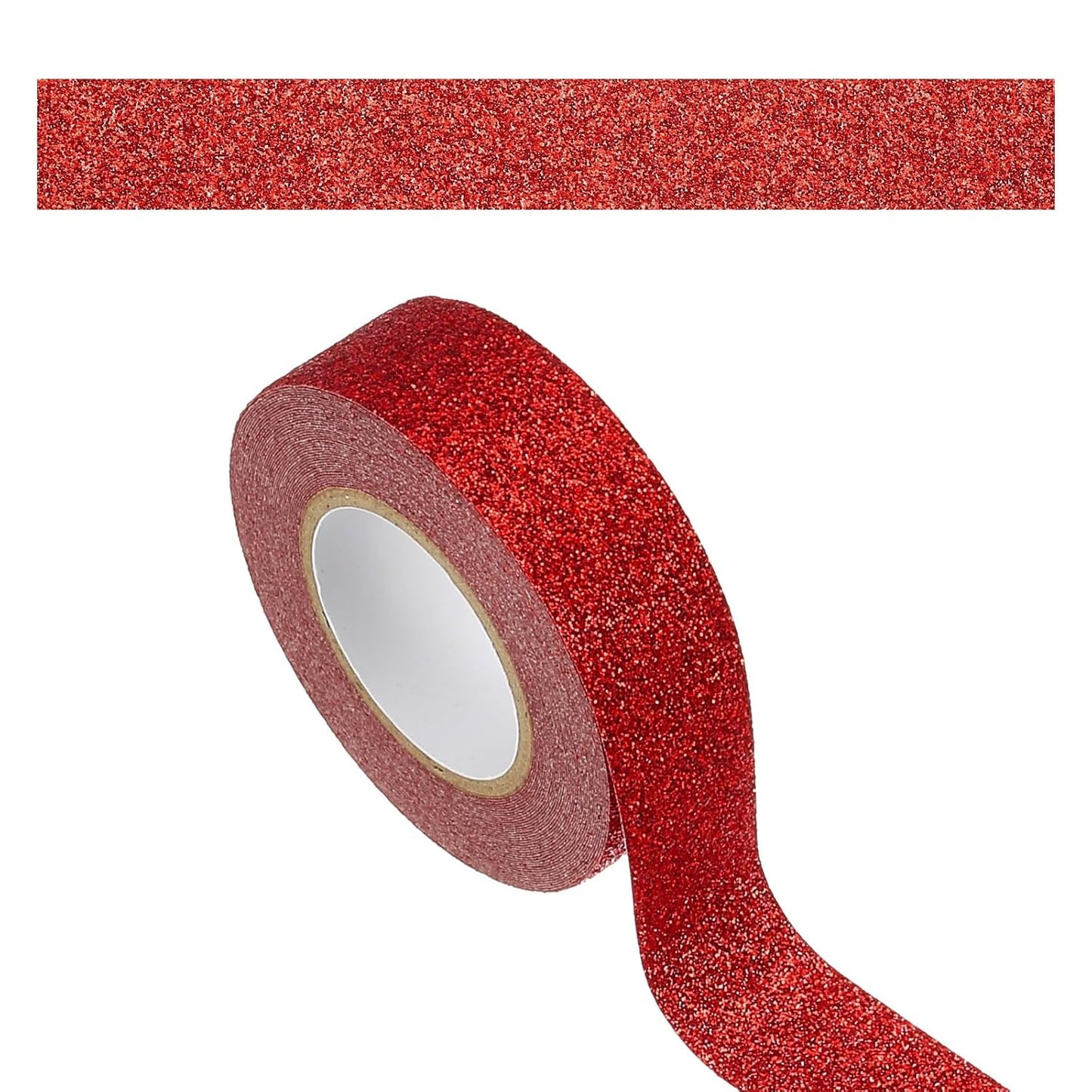 PATIKIL 1 Roll Glitter Paper Washi Tape, 15mm Washi Self-Adhesive Decorative Tape for Crafts DIY Gift Packaging Art Scrapbook Decor, Red