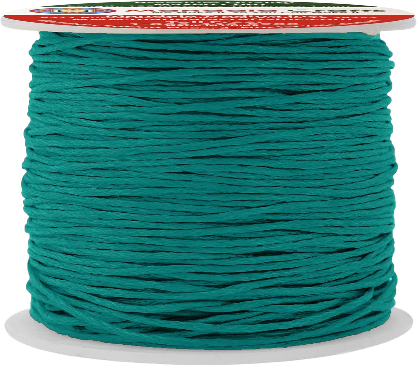 Mandala Crafts 1mm 109 Yards Peacock Green Cotton Waxed Cord for Jewelry Making Bracelet Cord Waxed String - Beading String Thread Jewelry Cords for Necklaces String