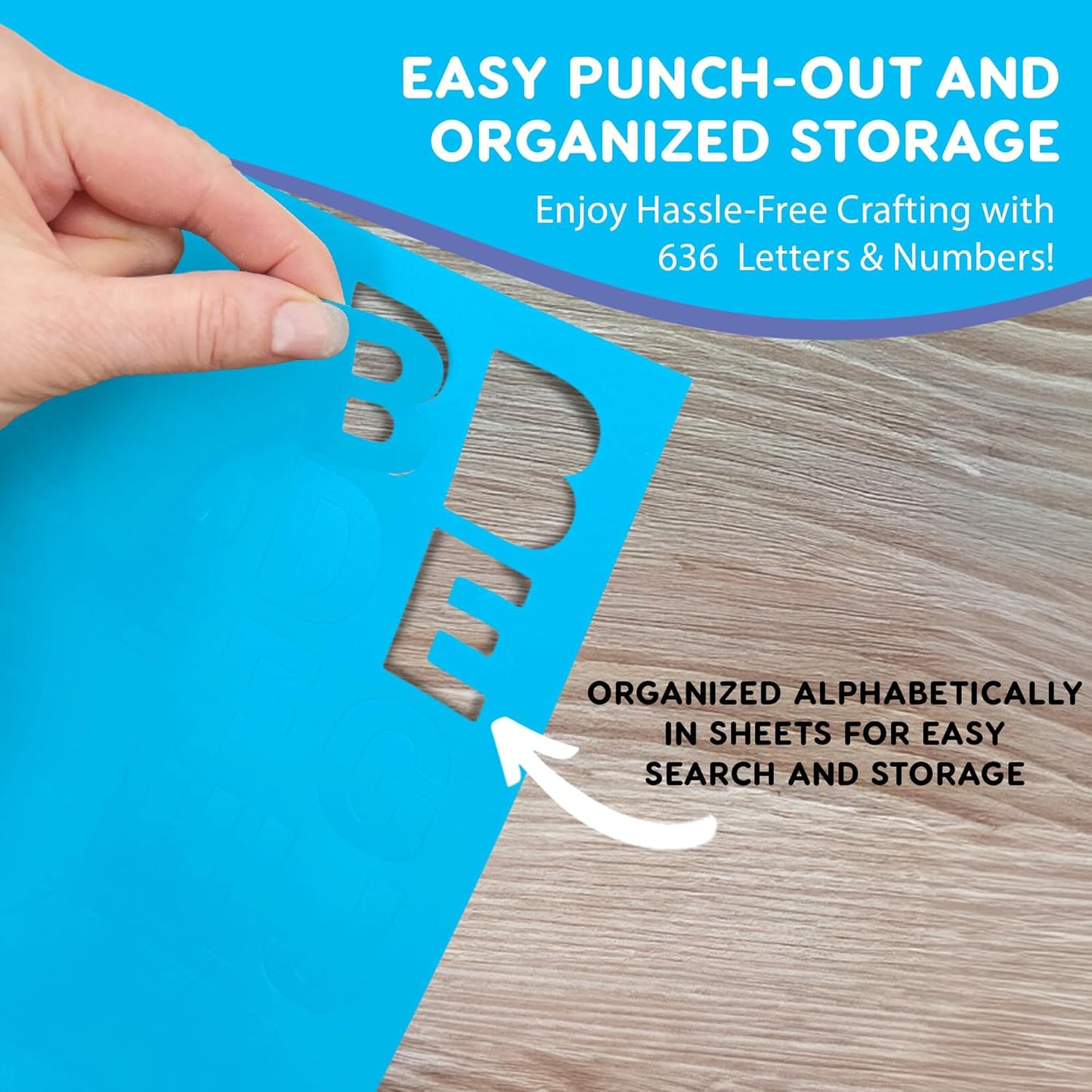 FreshCut Crafts 636 Pcs 1.5 in. Happy Colors Bulletin Board Letters & Numbers, Capital Alphabet, Numbers, Punctuation, US Made Card Stock Punch Out Letters for Posters, Bulletin Boards, Classroom