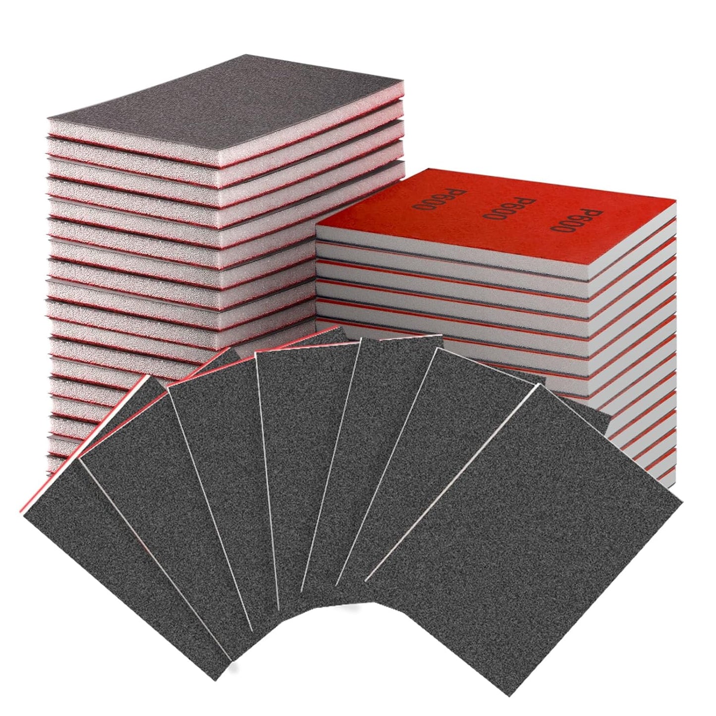 30-Pcs 3x4 Inch 600 Grit Sanding Sponge Set, Soft Foam Hand Sanding Blocks, Ultra-Fine Wet/Dry Sandpaper for Wood, Metal, Drywall, Furniture Polishing (600Grit)