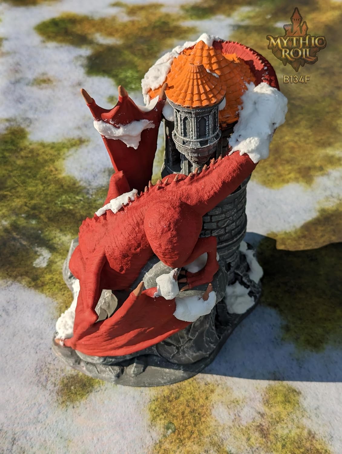 Dragon 3D Printed Dice Tower - Mythic Roll Collection - Unchained Games - Ascend to New Heights with your Rolls! (27.) Silk-Purple)