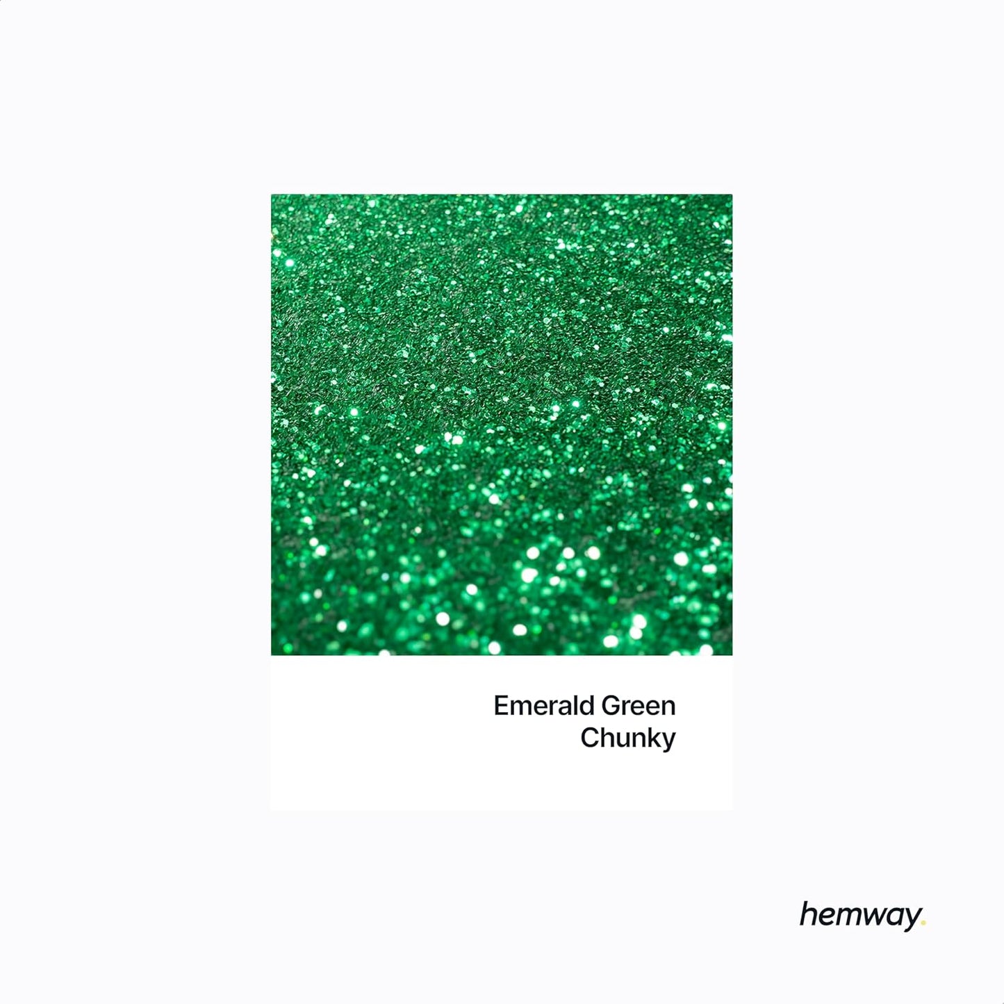 Hemway Polyurethane & Epoxy Resin Glitter 100g / 3.5oz Metallic Crystal Flake Additive for Flooring Jewelry Tumblers Glass Pigment - Chunky (1/40" 0.025" 0.6mm) - Emerald Green