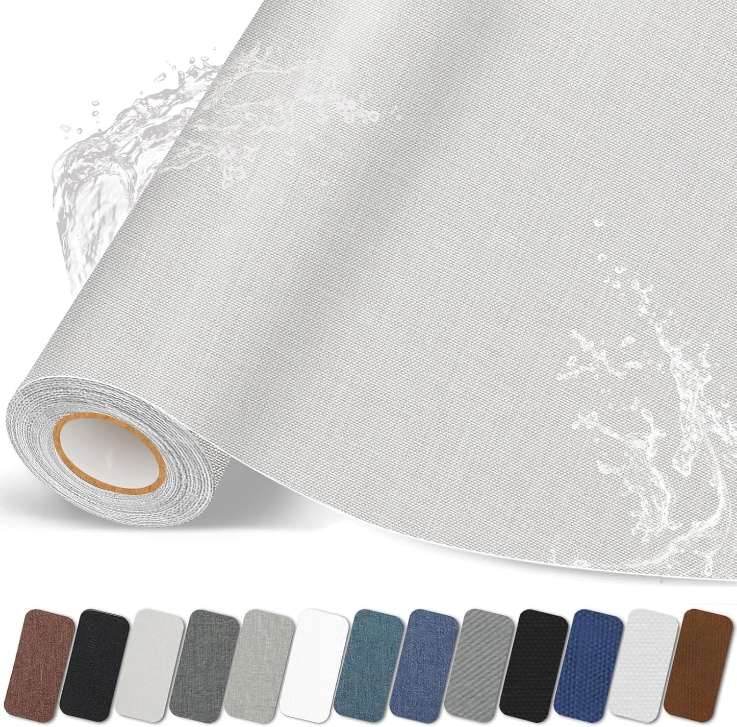 Fabric Repair Patches, Linen Self-Adhesive Fabric Repair Tape, Strong Sticky Linen Patch for Sofas, Tote Bags, Clothing, Car Seats, Furniture（Beige, 3.5X79 inch）