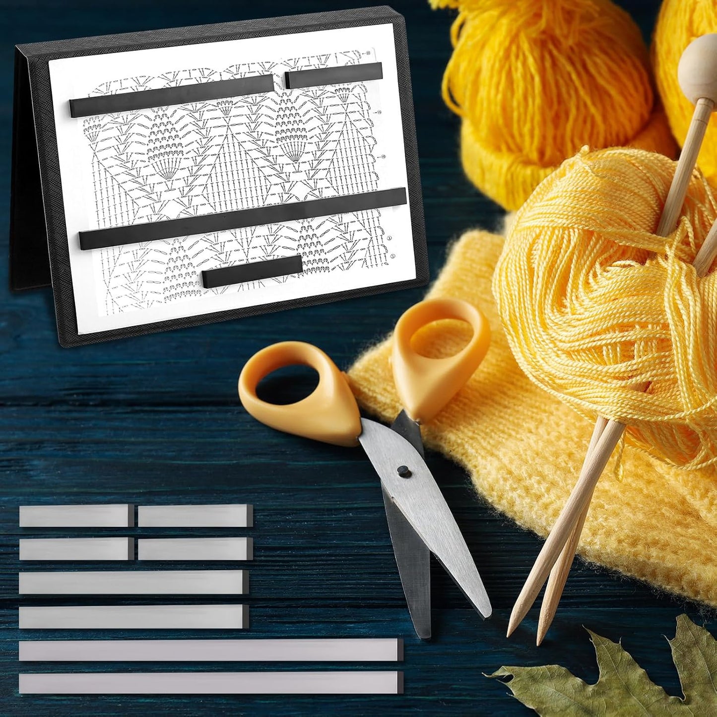 Flutesan 8 Pcs Knitting Chart Keeper Magnet Replacement Set Cross Stitch Line Keeper Knitting Pattern Holder Fold up Pattern Holder, Only Magnet(3 Size)