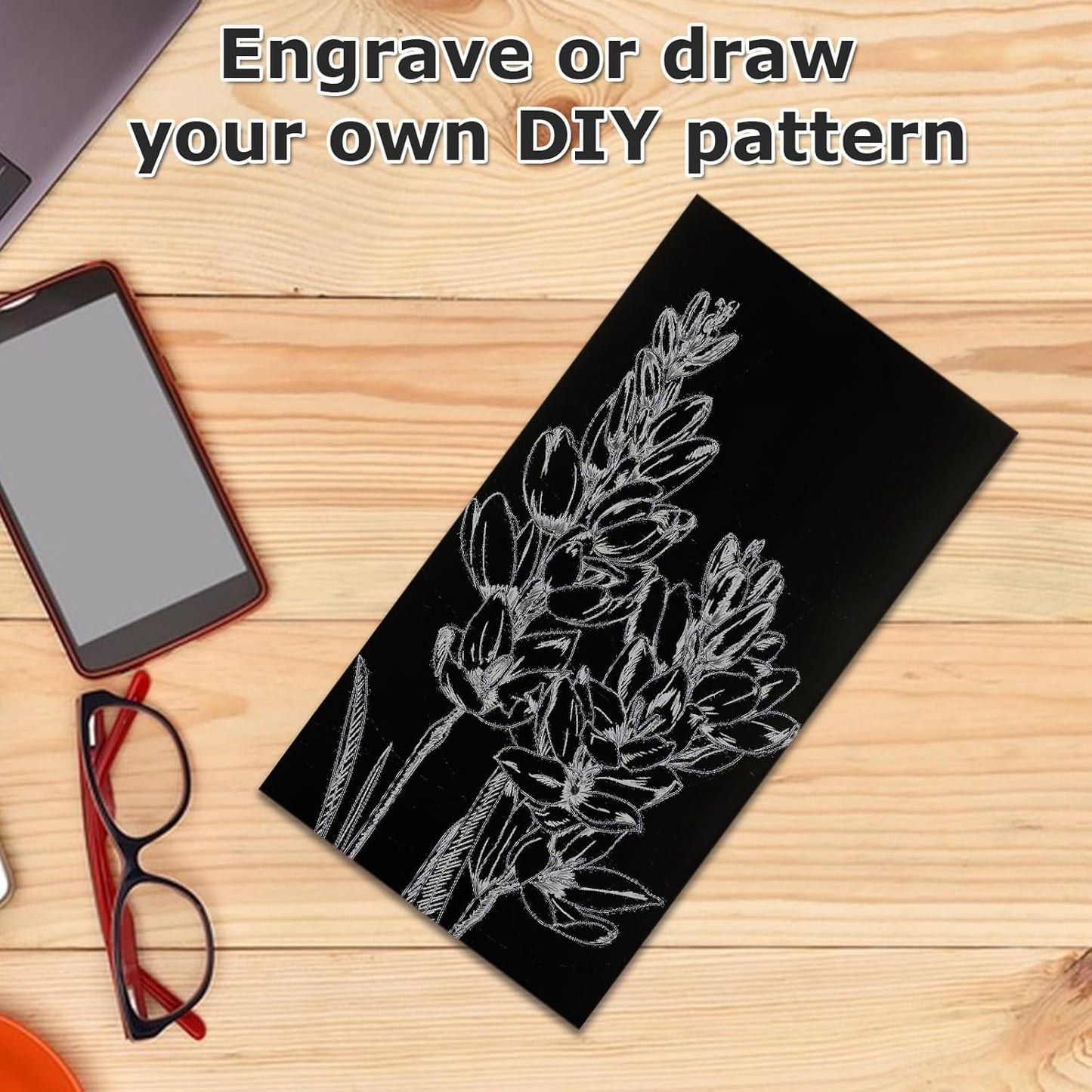 5 Pack 5052 Anodized Aluminum Sheet Metal 12 x 6 x 1/32 Inch Black Rectangular Aluminum Metal Plate Engraving Blanks for Laser Engraving