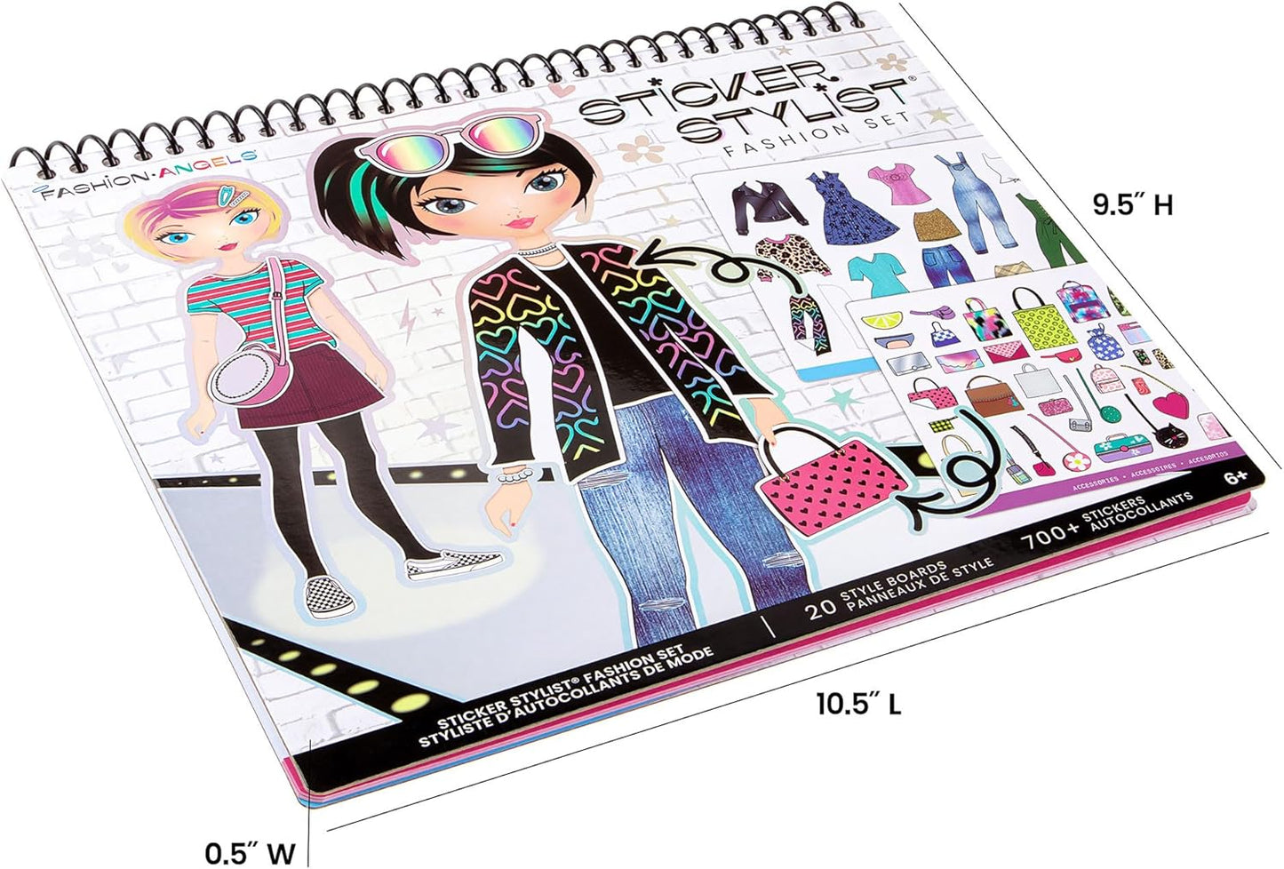 Fashion Angels Sticker Stylist 12544, Fashion Design Sticker by Number Activity Book, For Kids 6 and Up