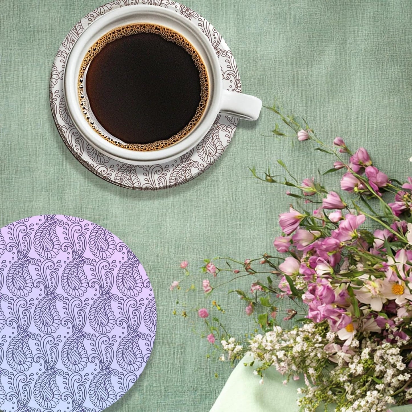 CHGCRAFT Paisley Pattern Polymer Clay Texture Sheets Retro Pattern Silicone Texture Stamp Modeling Pattern Pad for Jewelry and Clay Earrings Tools, 5.5x5.5 inch