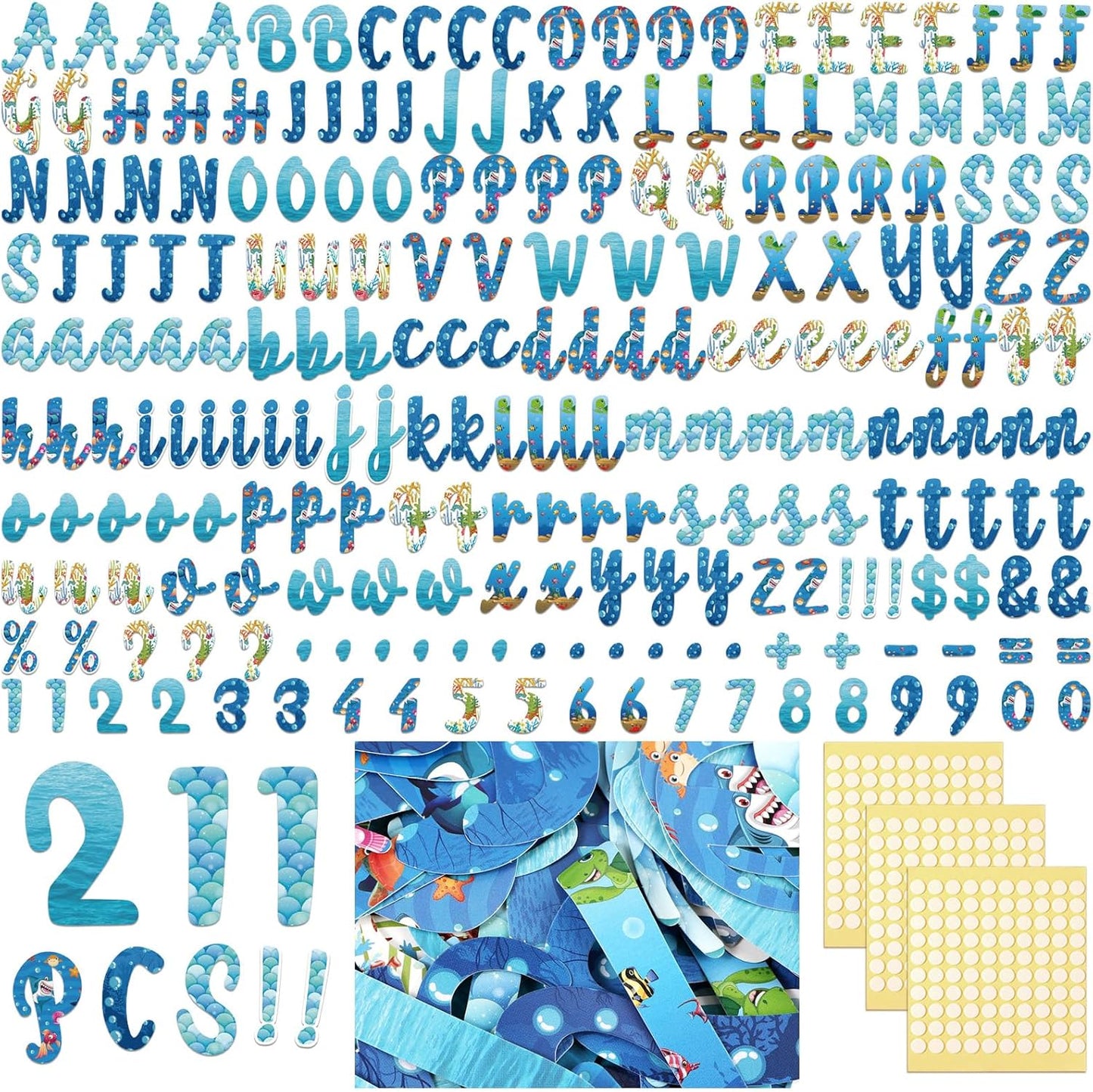 221 Pcs Bulletin Board Letters Round Alphabet Number Punctuation Symbol Combo Letter Cutouts Classroom Decoration for School Classroom Chalkboard Poster Board