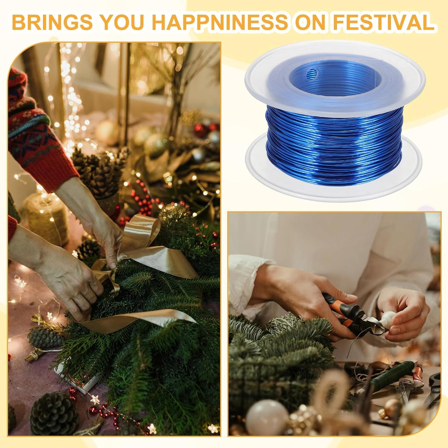 uxcell 20 Gauge / 0.8mm Anodized Aluminum Wire for Jewelry Craft Making, 102 Feet Bendable Flexible Wire for DIY Home Decor Gardening Sculpture, Dark Blue