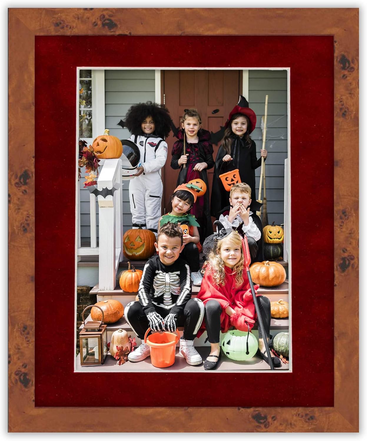 Poster Palooza Pack of Ten 8x10 Mats Bevel Cut for 6x8 Photos - Acid Free Bright Red Suede Precut Matboards for Pictures, Photos, Framing - 4-ply Thickness