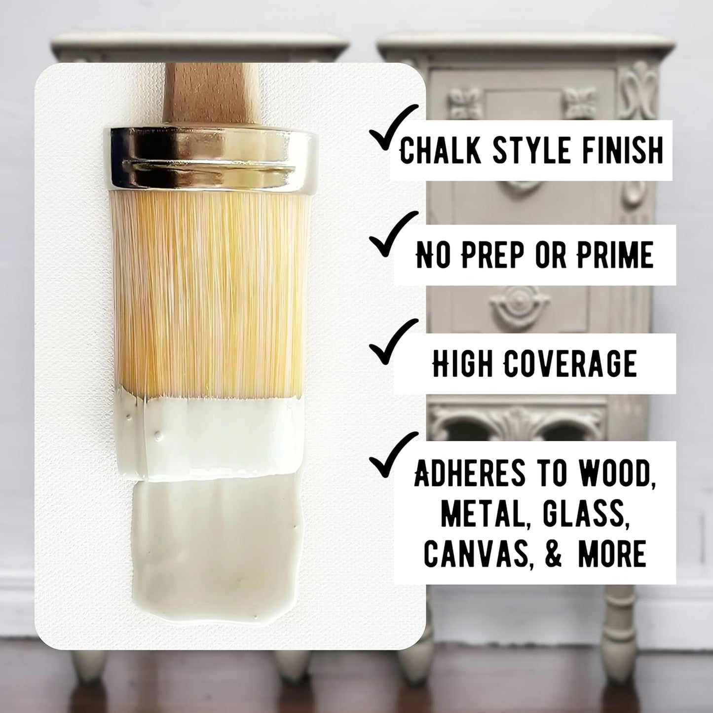 Daydream Apothecary Premium Chalk Style Paint for Furniture, Home Décor, Wood, DIY Interior Projects, Quick Dry, No Prep or Prime Needed, Matte Beige - 16oz