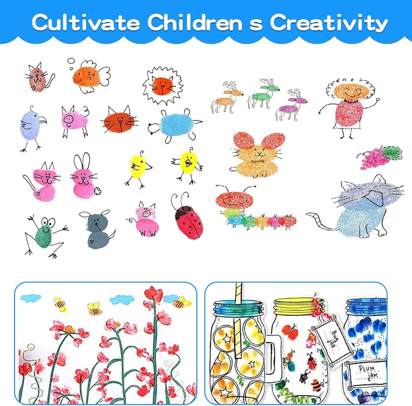 MoloTAR Craft Large Ink Pad Stamps Partner Diy Color,8 Colors Rainbow Finger Ink pad for kids (pack of 8)