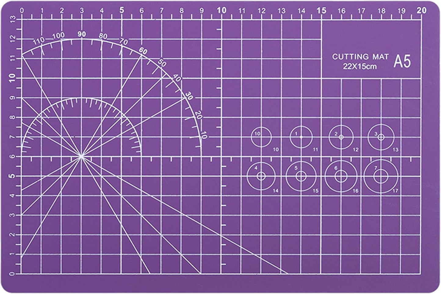 A5 Cutting Mat, Self Healing Sewing Mat, Craft Mat Double Sided 3-Ply Craft Cutting Board for Sewing Crafts Leather Fabric Scrapbooking Project Art Supplies, 8.6“ x 5.9”, Purple