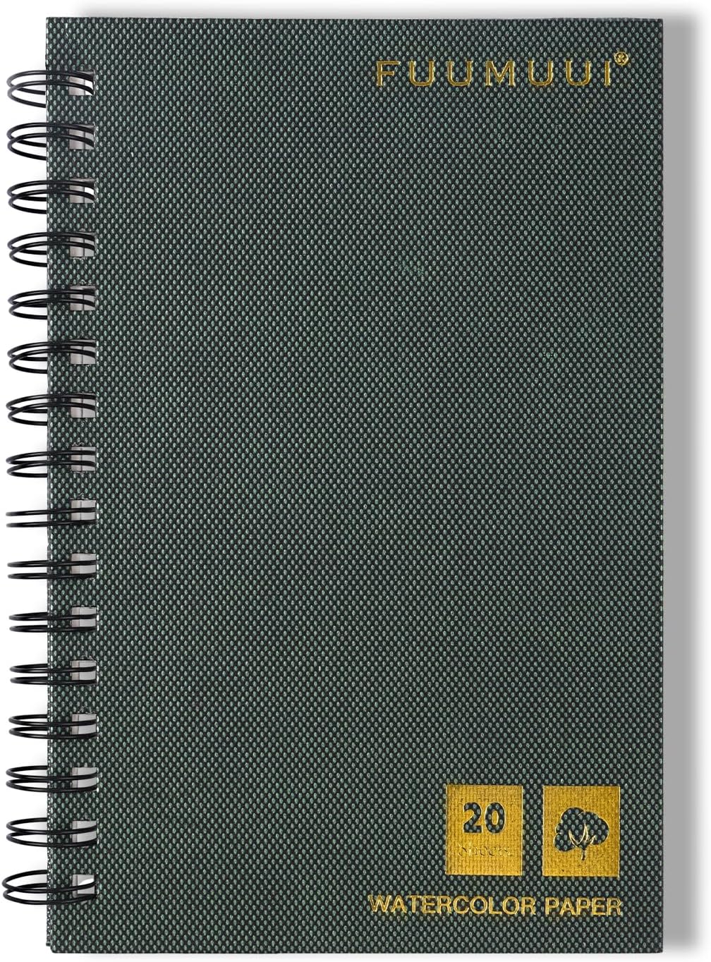 Watercolor Paper Pad, Fuumuui 5.5 * 8.5 inch 100% Cotton Paper (20 Sheets, 140lb/300g), Spiral Bound for Painting, Drawing, Art Journaling, Professional Artist Quality