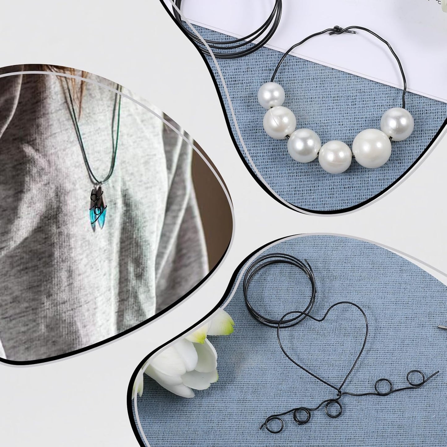 98 Feet Black Craft Wire Bendable, 1mm 18 Gauge Wire for Jewelry Making, Aluminum Sculpting Black Floral Wires for Crafts, Jewelry, Beading, Wreath Making