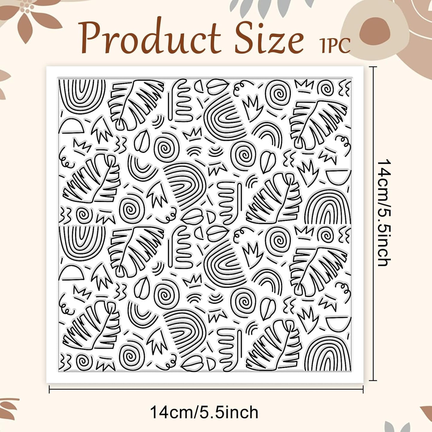 CHGCRAFT Bohemian Graphics Polymer Clay Texture Sheets Doodle Style Silicone Texture Stamp Clay Texture Mat Modeling Pattern Pad Sheets for Jewelry and Earrings Tools, 5.5x5.5 inch