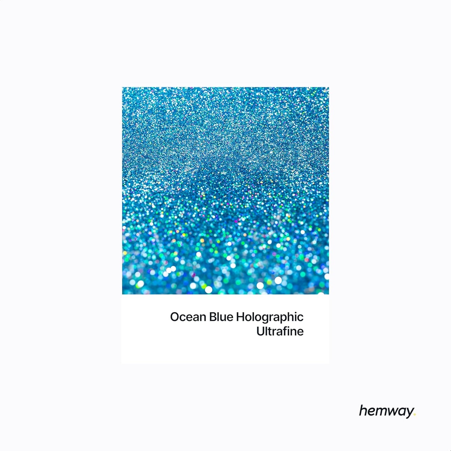 Hemway Polyurethane & Epoxy Resin Glitter 100g / 3.5oz Metallic Crystal Flake Additive for Flooring Jewelry Tumblers Glass Pigment - Ultrafine (1/128" 0.008" 0.2mm) - Ocean Blue Holographic