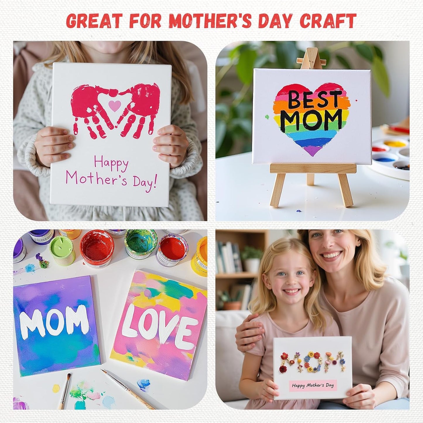 Simetufy 72 Pack 8 x 10 inch Canvas Boards for Painting Flat Canvas Panels Bulk Value Pack for Classes and Parties 100% Cotton for Acrylics Paint