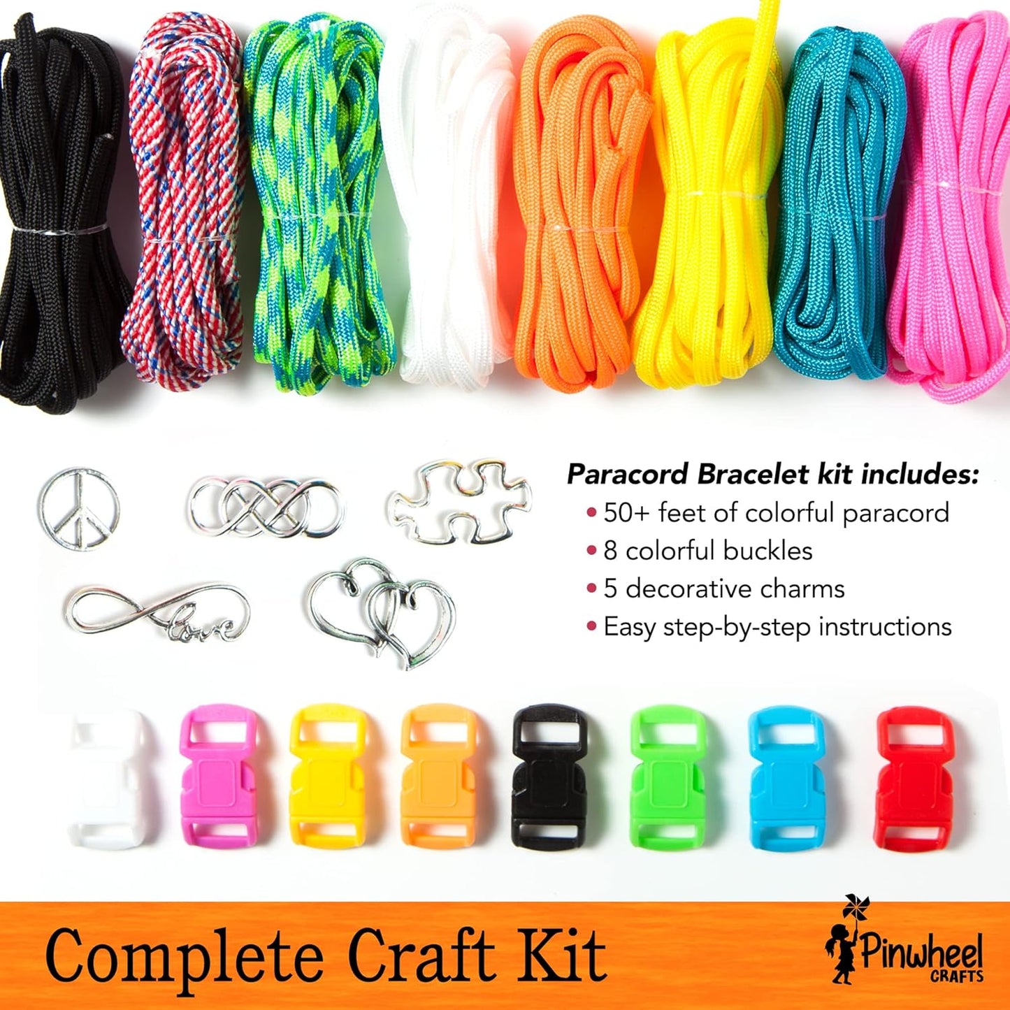 Flower Origami Kit & Paracord Bracelet Kit Bundle - Fun DIY Arts and Crafts Project for Kids Ages 6 7 8 9 10 11 12 - Great Gifts for All Occasions