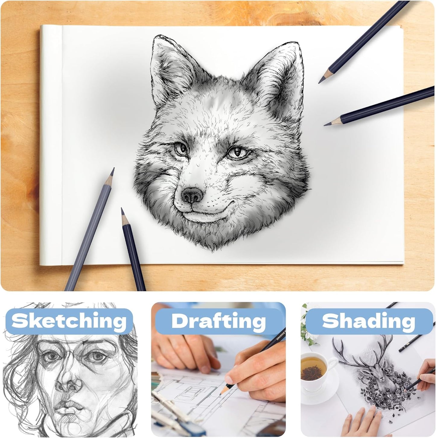 ArtSkills Sketch Pencils for Drawing, Graphite Art Pencil Set for Sketching & Shading, 8pc