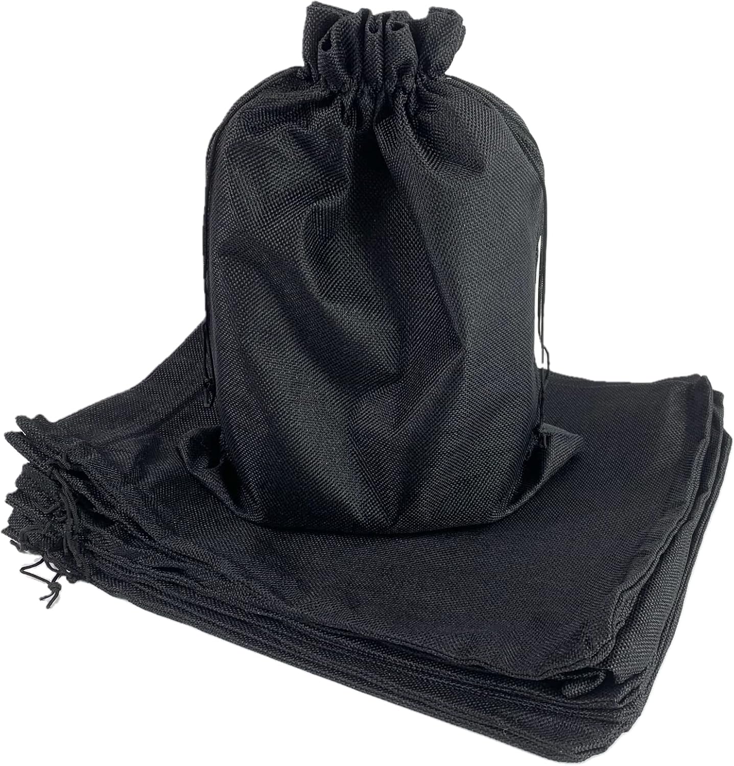 Palmhomee Pack of 4 Burlap Gift Bags with Drawstring Linen Jewelry Pouches Wedding Hessian Jute Bags for Birthday and Treat Pouches Party Wedding Favors Gift (12x16 Inch, Black)