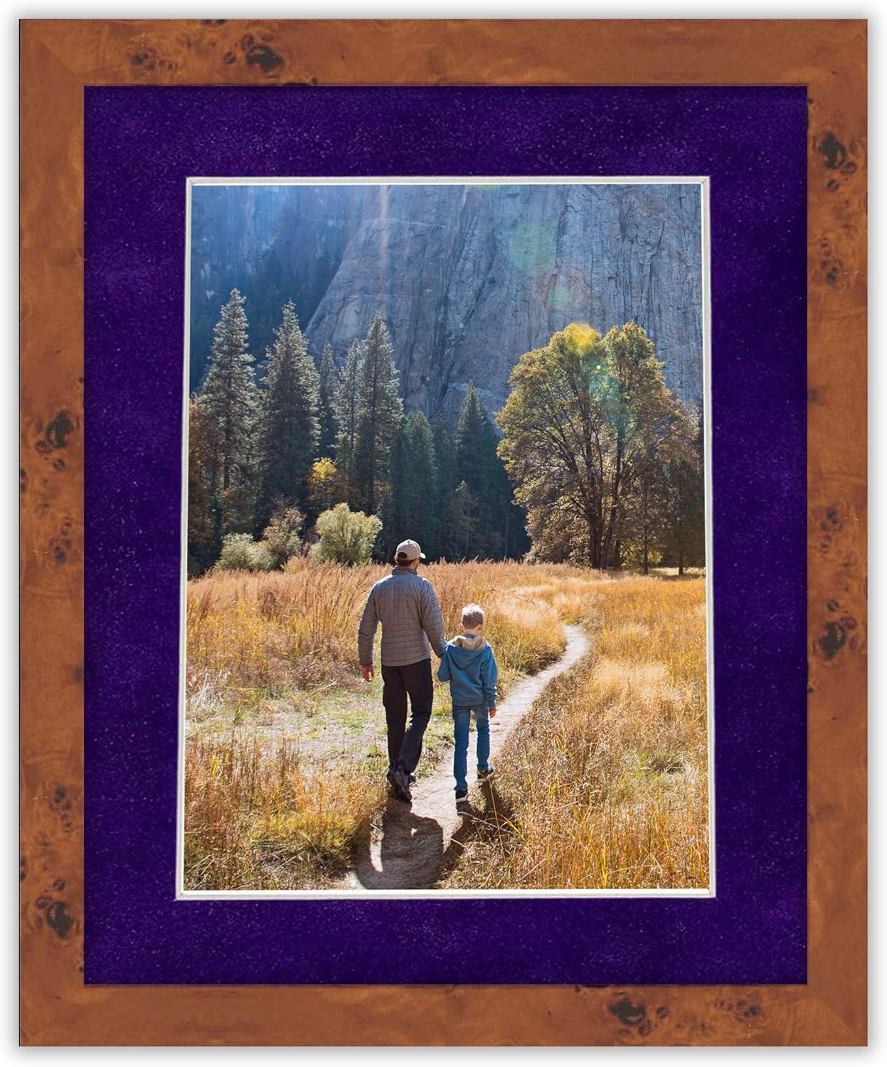 Poster Palooza 8.5x11 Mat Bevel Cut for 7x9 Photos - Acid Free Purple Crocus Suede Precut Matboard - For Pictures, Photos, Framing - 4-ply Thickness