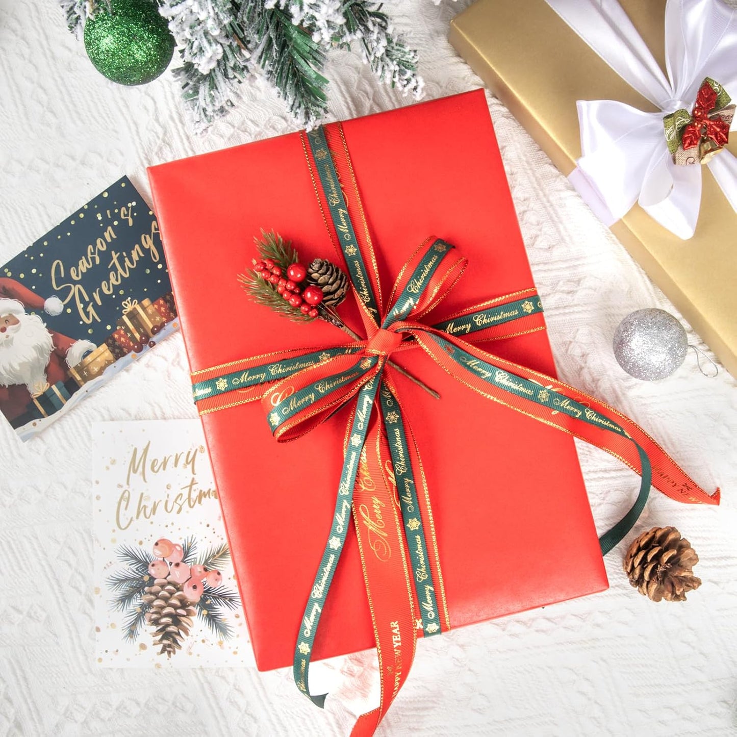 NESCCI Matte Wrapping Paper,Solid Color Pearly-Lustre Paper-4 Roll,17 Inches X 32.8 Feet Per roll.Gift Wrapping Paper,Perfect for Wedding,Valentine's Day,Birthday,Halloween,Christmas,Baby Shower