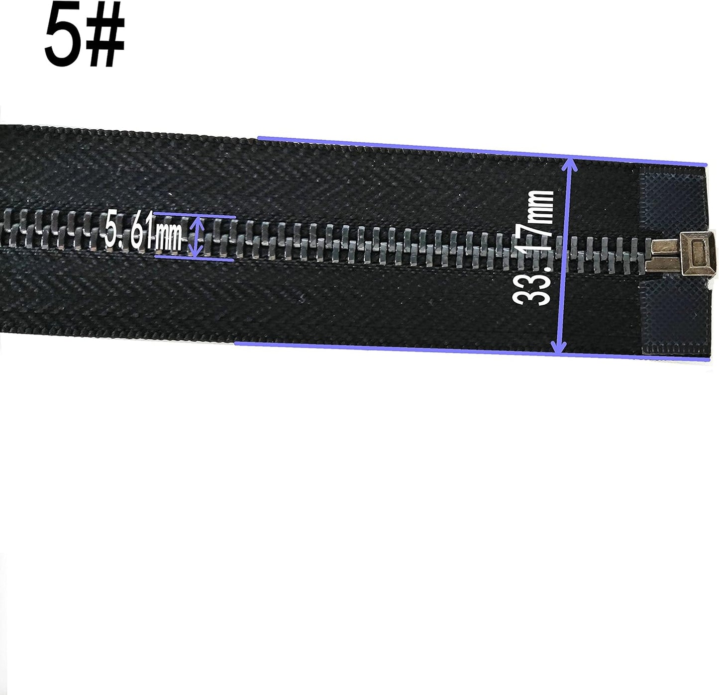 Leekayer Zipper 5# 26 Inch Metal Zippers Black Nickel 66cm Separating Zipper for Sewing Jackets Bag Crafts Handmade Replacement Zipper for Repair Coat Bulk 2pcs