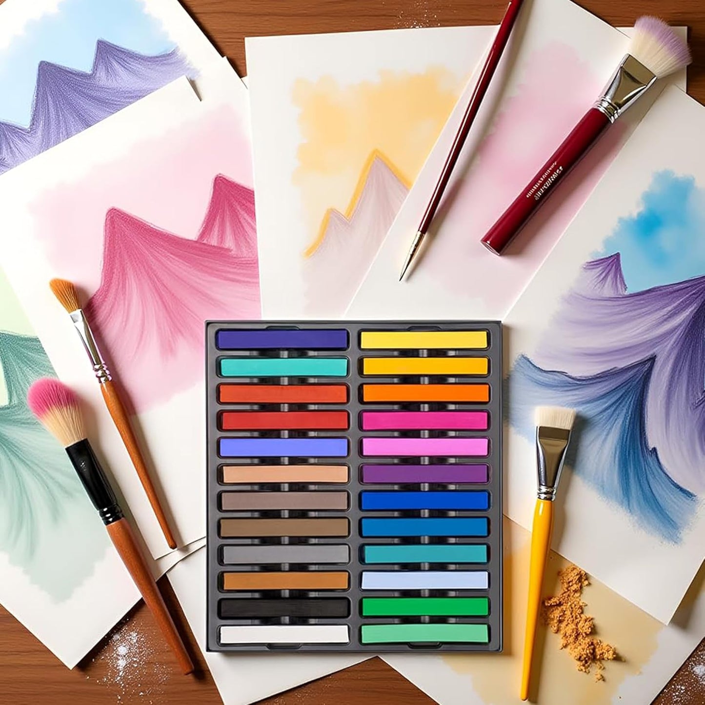 Soft Pastel for Artists, 24 PCS Vibrant Colors Chalk Sticks - Premium Pastel Art Supplies for Drawing, Blending, and Shading - Ideal for Adults and Beginners
