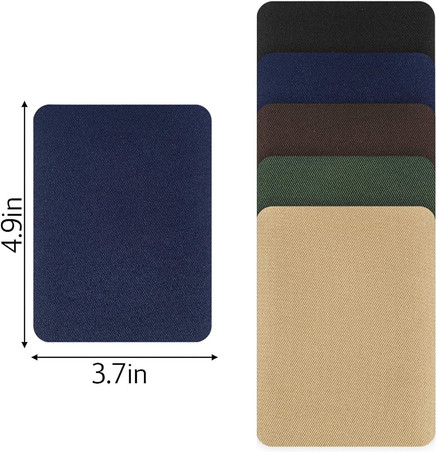 Boao 30 Pieces Iron on Patches for Clothes Pants Jean Fabric Repair Adhesive Cotton Patches Khaki Blue Green Black Repair Decorating Kit Large Size for Jackets Decorating 4.9 x 3.7 Inch
