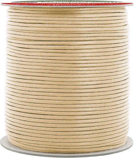 Mandala Crafts 2mm 109 Yards Cream Cotton Waxed Cord for Jewelry Making Bracelet Cord Waxed String - Beading String Thread Jewelry Cords for Necklaces String