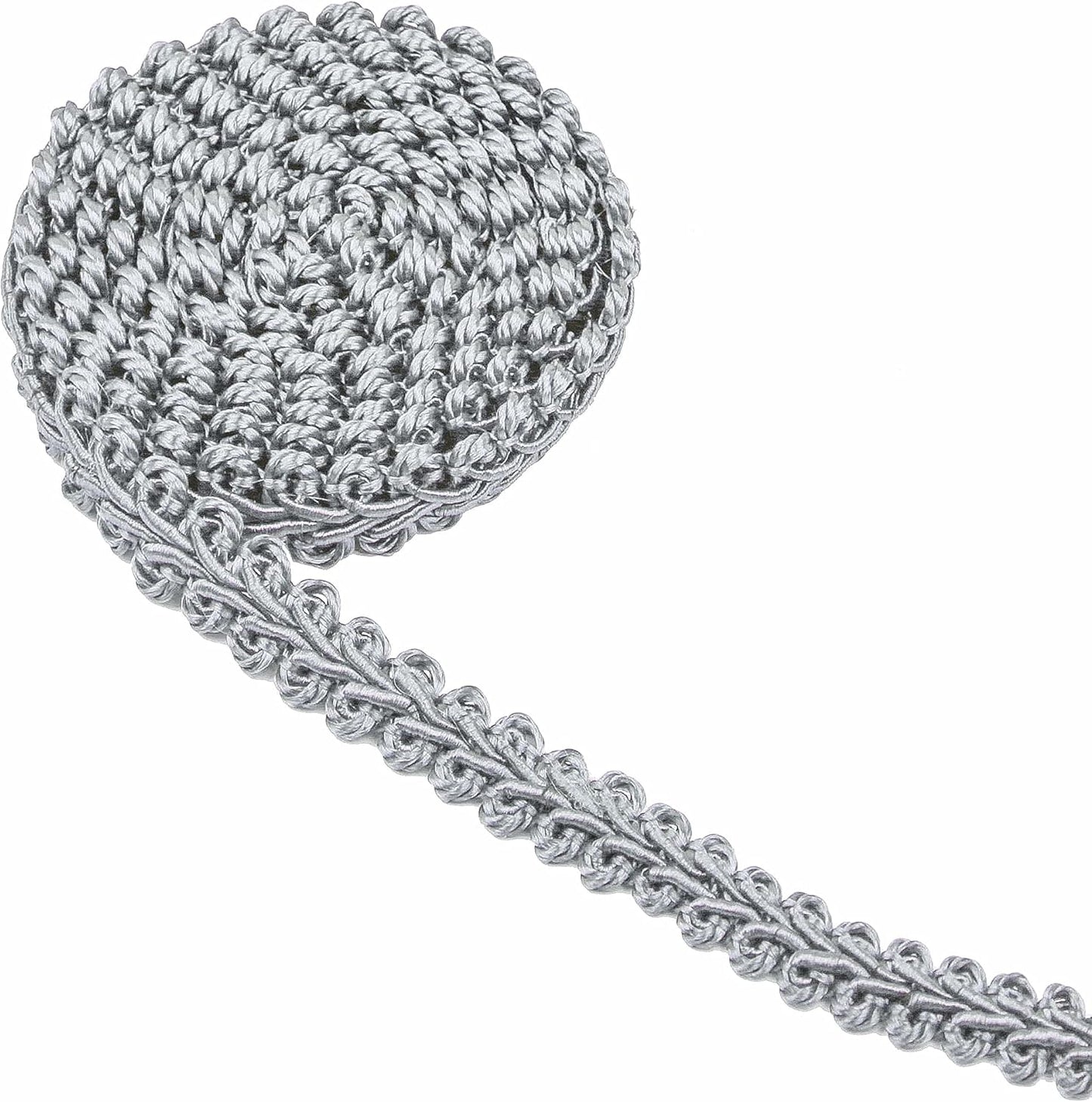 BEL AVENIR Braid Trim 1/2 inch 13.6 Yards French Gimp Basic Sewing Polyester DIY Crafts Costume Home Decorative (Sliver)