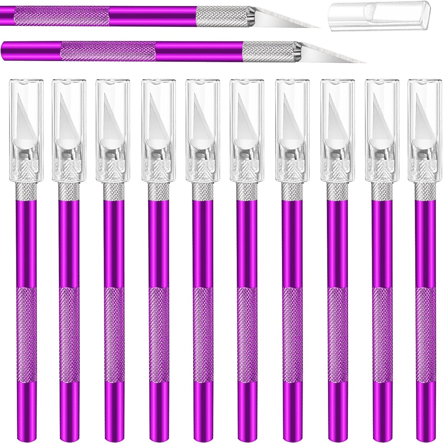 15 Pack Exacto Knife Set, Hobby Knife, Back to School Supplies Craft Knifes Kit for Art, Carving, DIY, Scrapbooking, Art, Cutting, Stencil(Purple)