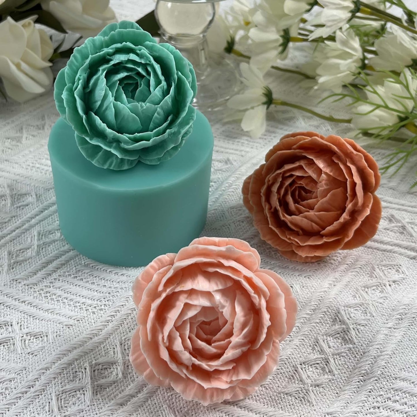 3D Flower Silicone Mold for Decorating Resin Flower Crafts,Peony Molds Mould for Candle,for Chocolate Mousse Cake Making,for Aroma Plaster Making