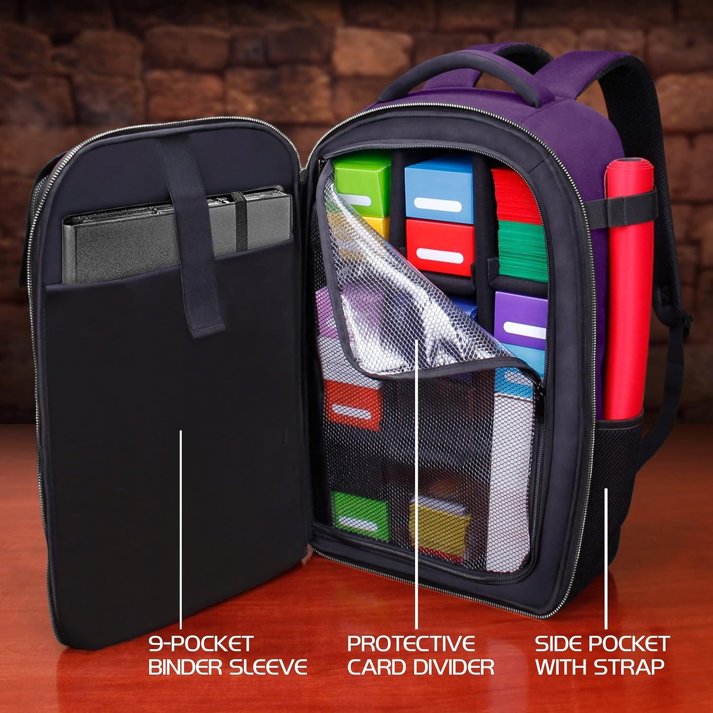 ENHANCE MTG Backpack TCG Card Storage - TCG Backpack for Deck Boxes, Sleeved Cards, Playmats, MTG Accessories