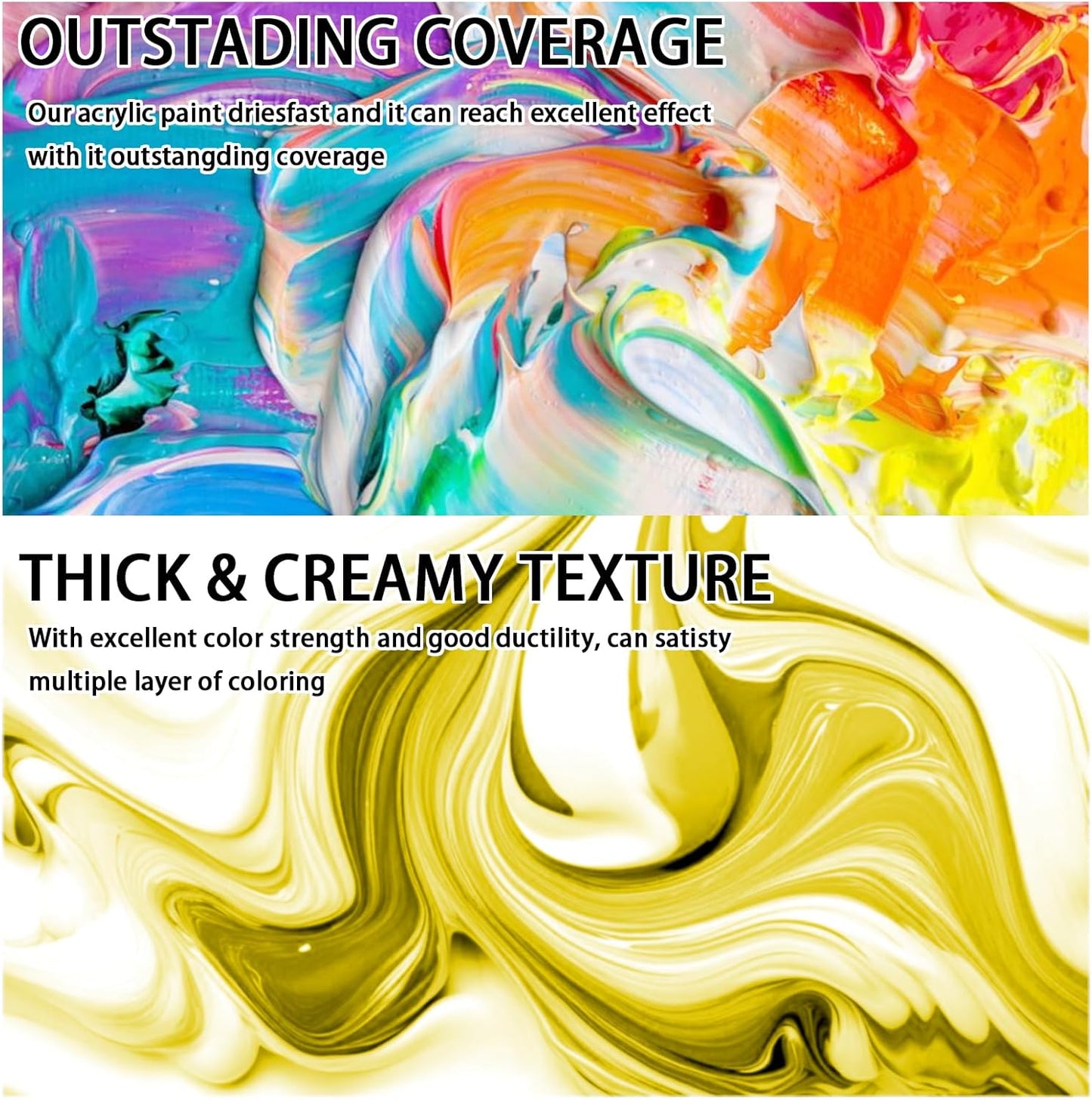 SNOWSUN Lemon Yellow Acrylic Paint, Large Bulk Heavy Body Acrylic Paint (42.4 oz, 1L) - Non Toxic Gloss Thick Art Paint for Multi-Surface, Canvas Wood Ceramic and Leather, Stone Craft, for Artists & Beginners