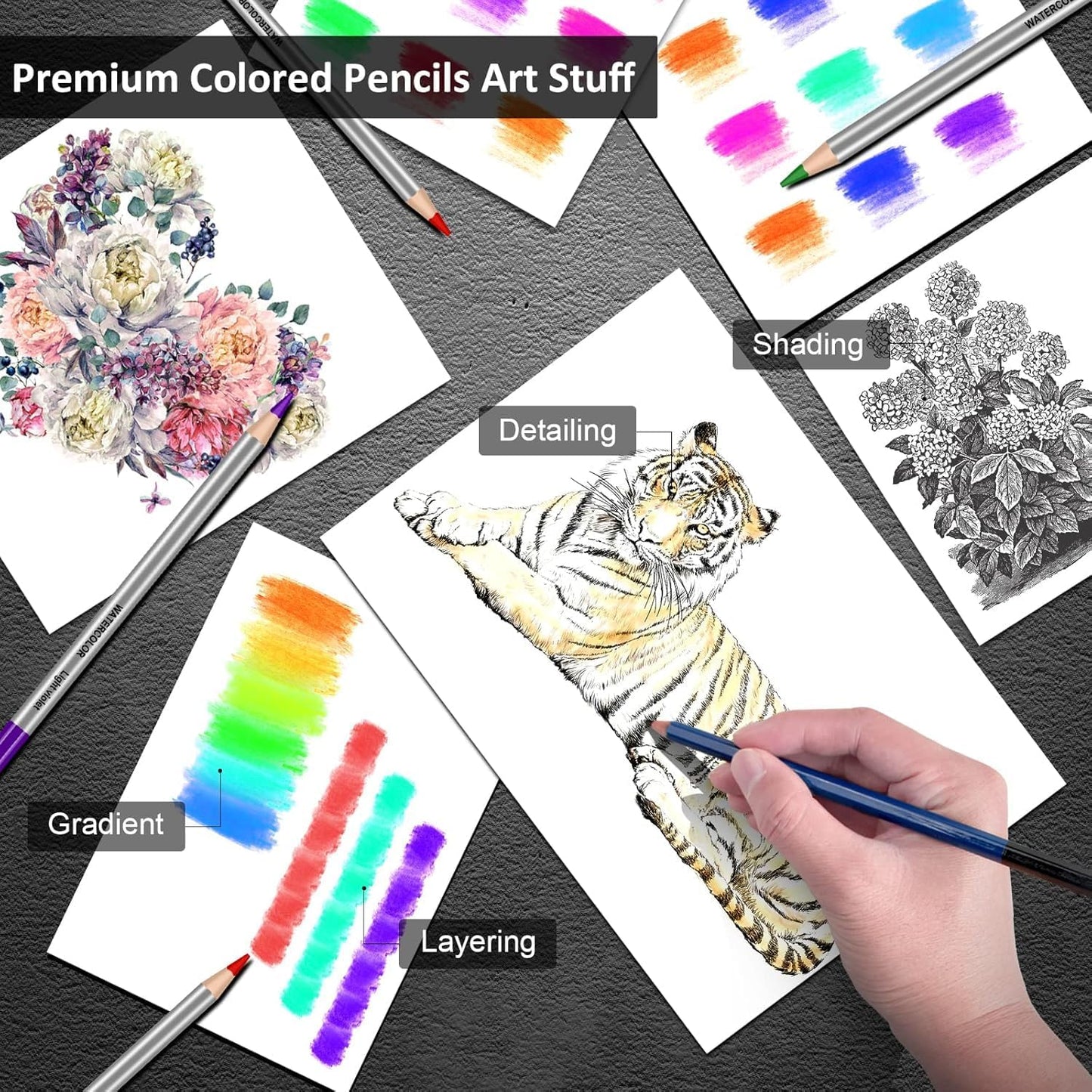 Art Supplies Drawing Kit, 74Pcs Drawing Pencils for Sketching - Include Colored, Graphite, Colored, Metallic, Charcoal Pencil, Ideal Gift for Beginners & Professional Artists Teens & Adults