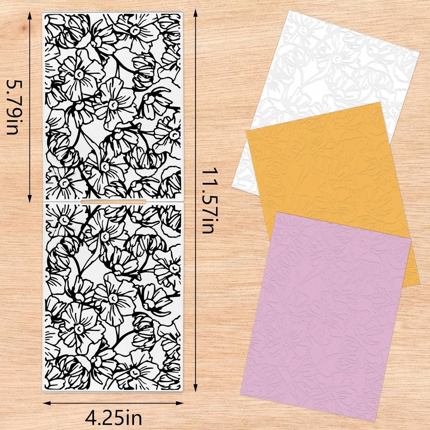 Daisy Flower Background Embossing Folder, Plastic Textured Impressions Chrysanthemum Embossing Folder Template for Card Making Summer Spring Scrapbooking Paper Craft Album Stamps DIY Décor