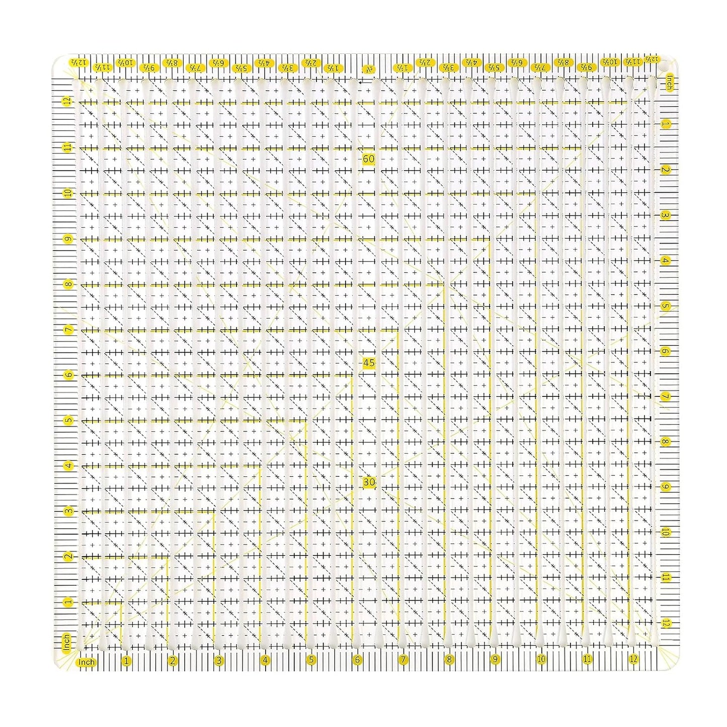 Quilting Ruler 12.5“* 12.5“ -Slotted Ruler for Precise Fabric Cutting, Stripology Ruler for Quilting