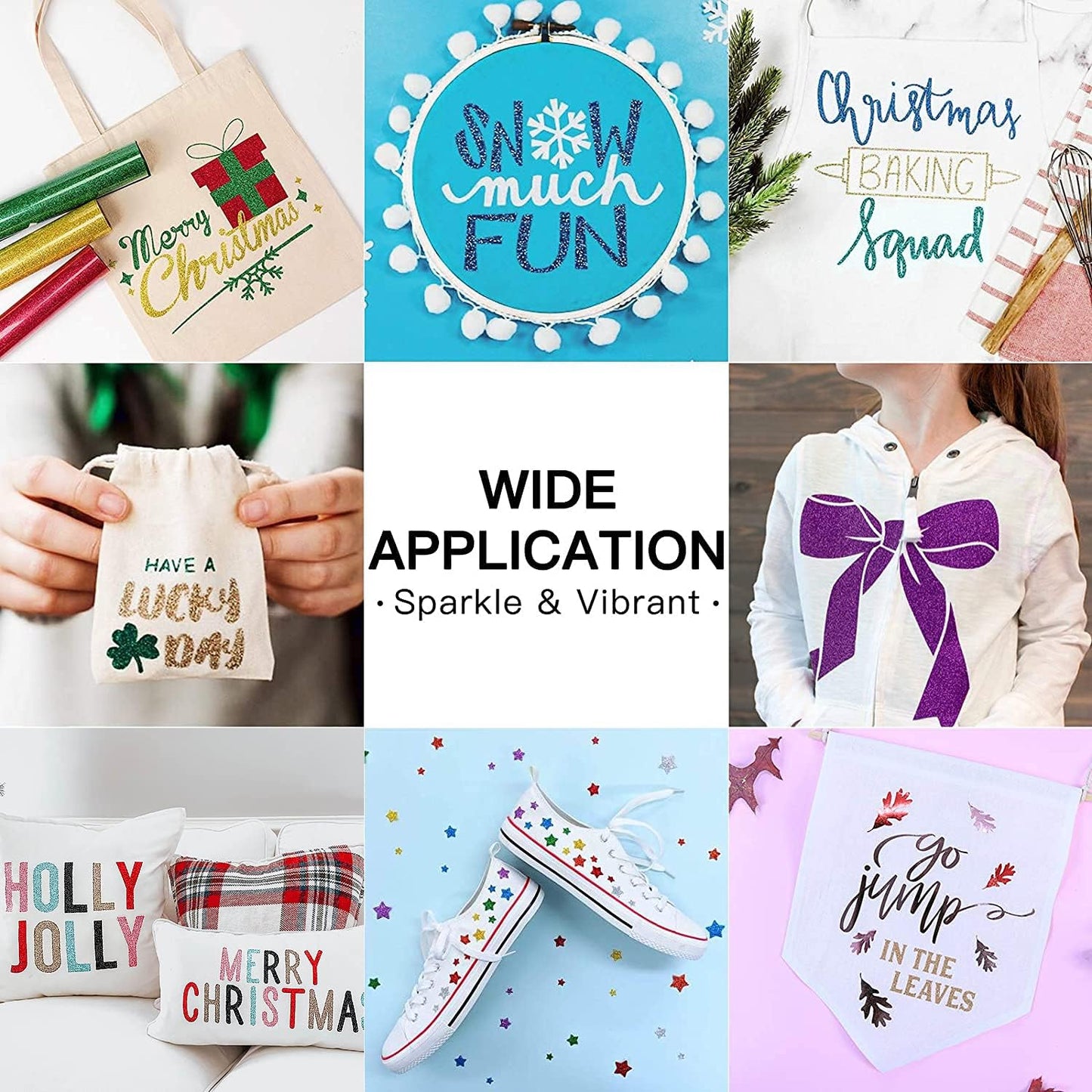 HTVRONT Red Glitter HTV Vinyl Roll - 10" x 8ft Red Glitter Iron on Vinyl for All Cutting Machine, Glitter Heat Transfer Vinyl for T Shirts - Easy to Cut & Weed & Transfer (Red Glitter)