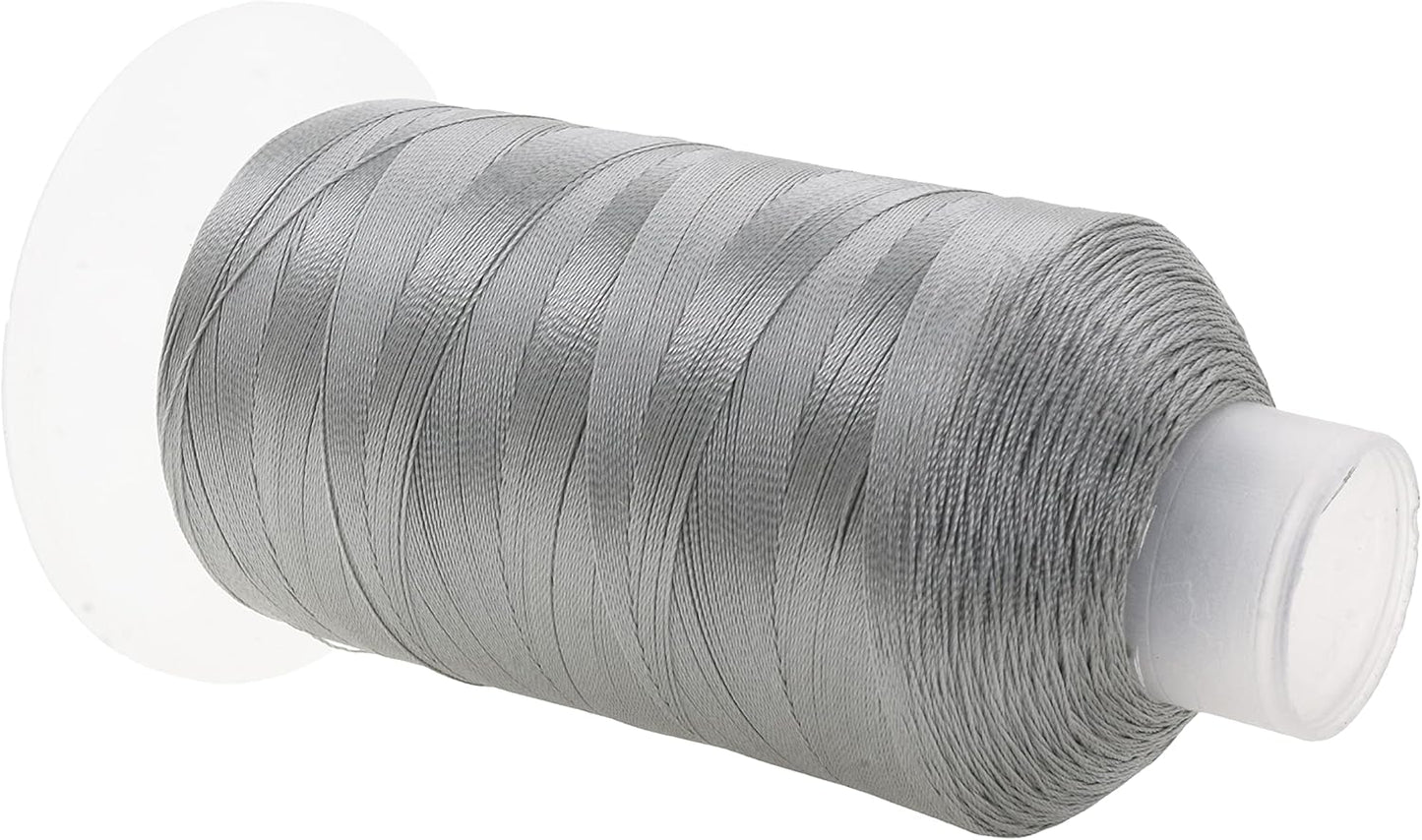 Mandala Crafts Gray Heavy Duty Thread -1500 Yds Tex 90 Thread for Sewing Drapery Jeans Leather Hair - Bonded Polyester Thread Outdoor Marine Upholstery Threads