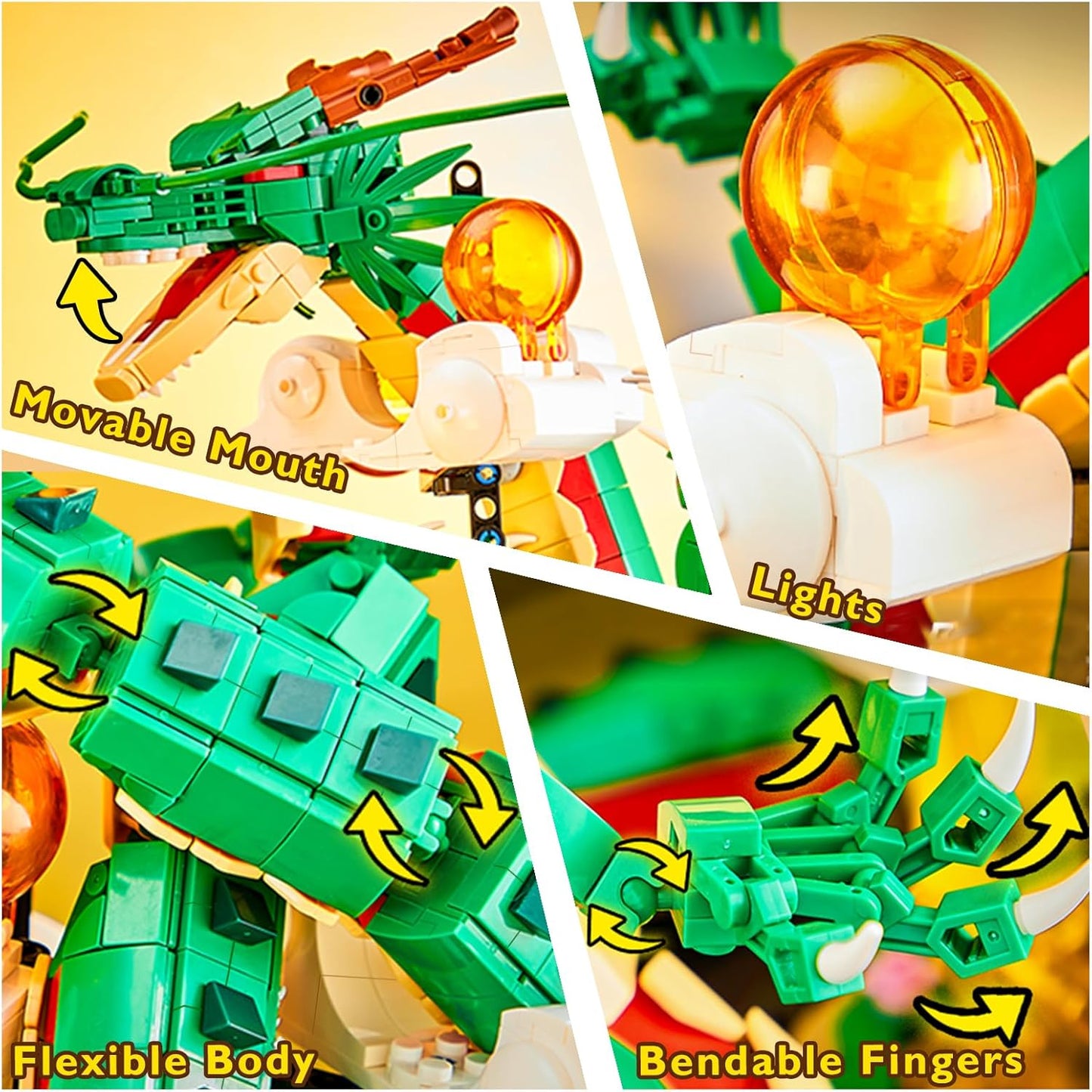 JMBricklayer Dragon Building Set for Adults 70134, Lighting Dinosaur Collectible Model to Build,Ideal Divine Dragon Building Blocks Model with Display Stand, Christmas Birthday Gifts for Boys Adults