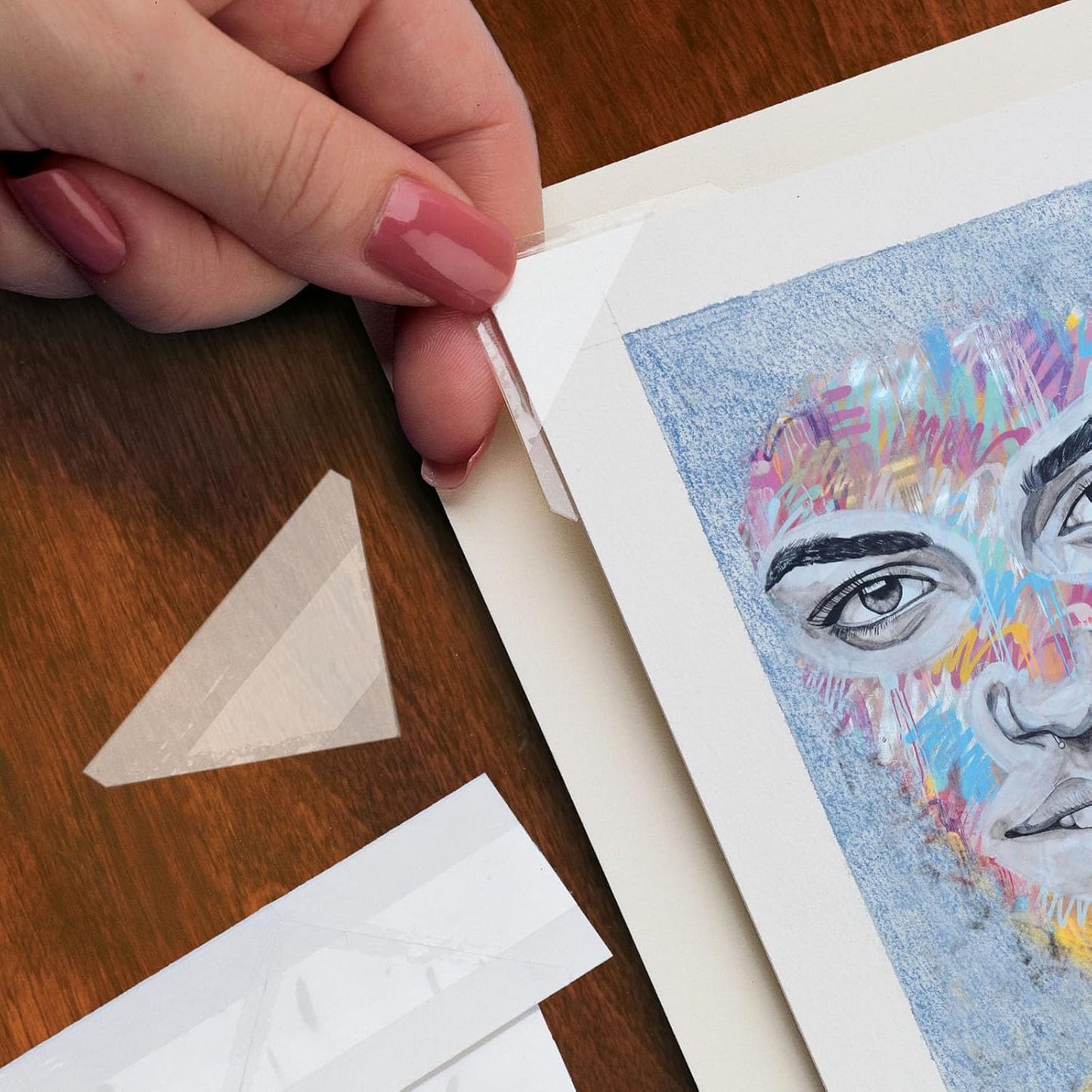 Lineco Archival Acid-Free Polypropylene Framers Corners, 1.375 Inches Mounting Corner for Photos, Pictures, Scrapbook, and Arts, Pressure Sensitive Adhesive, Pack of 240.